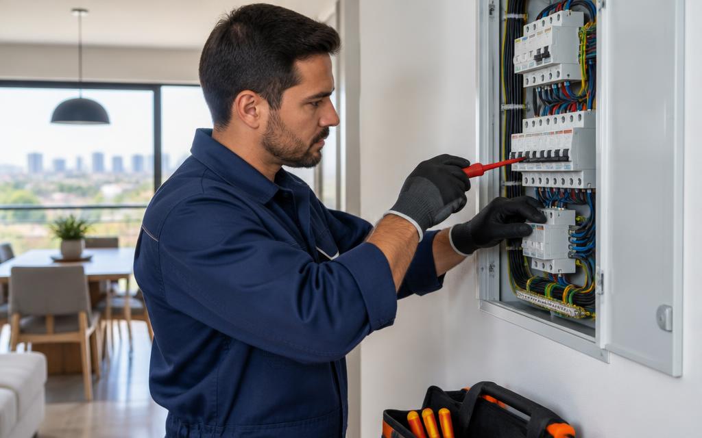 Técnico da ConsertaLar fazendo conserto de eletricista residencial em Sorocaba e região
