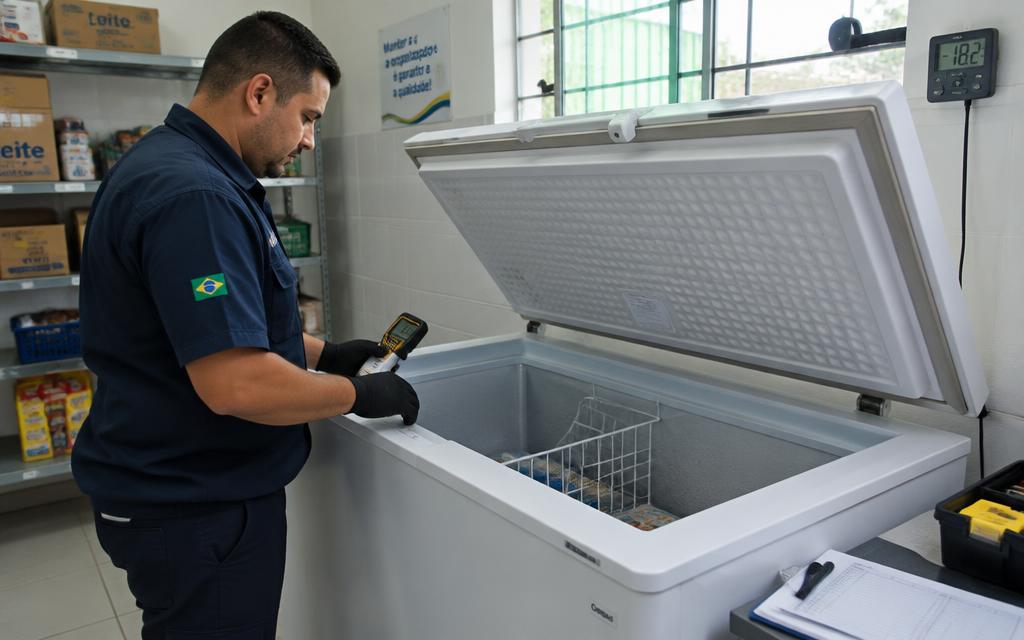 Técnico da ConsertaLar fazendo conserto de freezer comum em Sorocaba e região