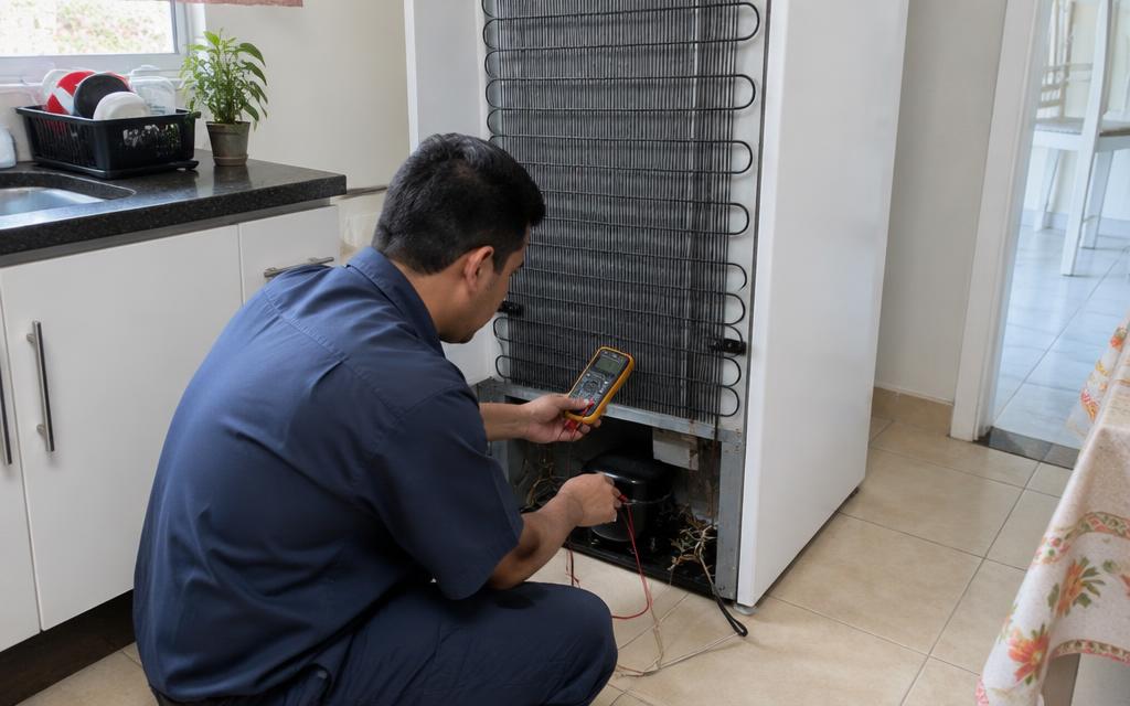 Técnico da ConsertaLar fazendo conserto de refrigerador comum em Sorocaba e região
